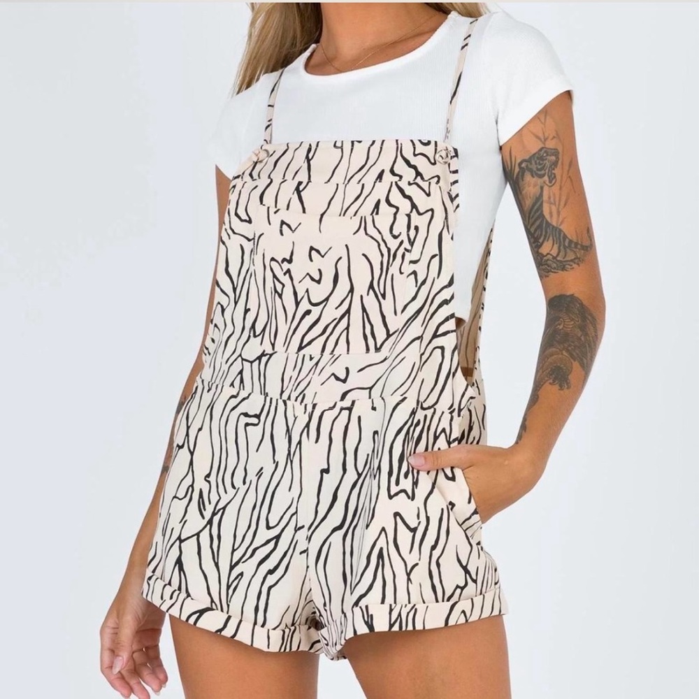 Princess Polly Zebra Print Romper